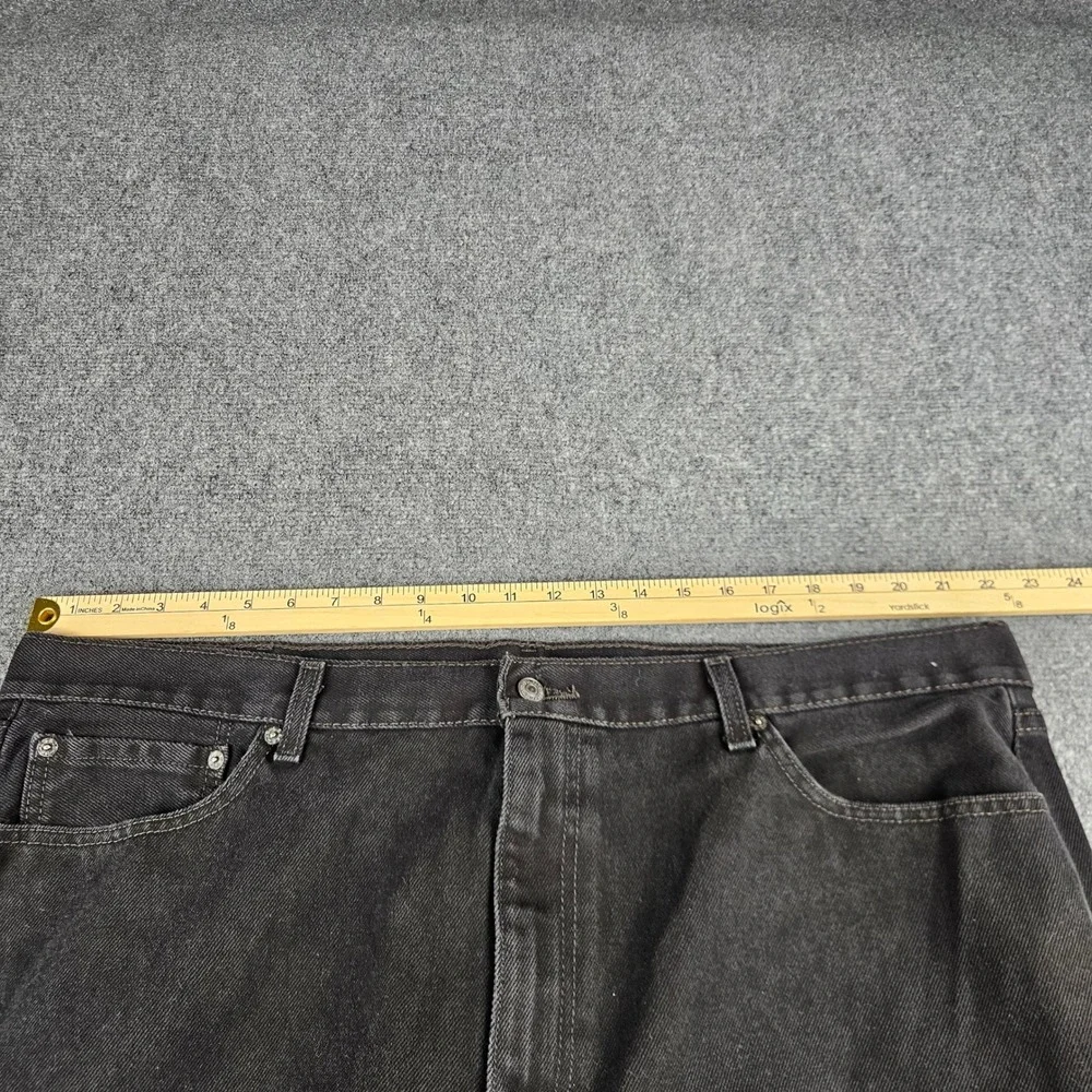 Levis 505 Regular Fit‎ Straight Leg Jeans Black Denim Mens 44x32 505-0260